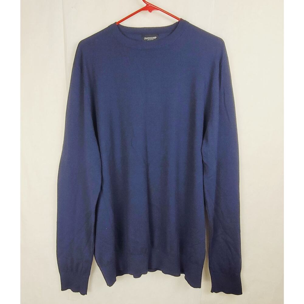 Duchamp London navy blue lightweight sweater Size 2Xl wool blend Quiet Luxury